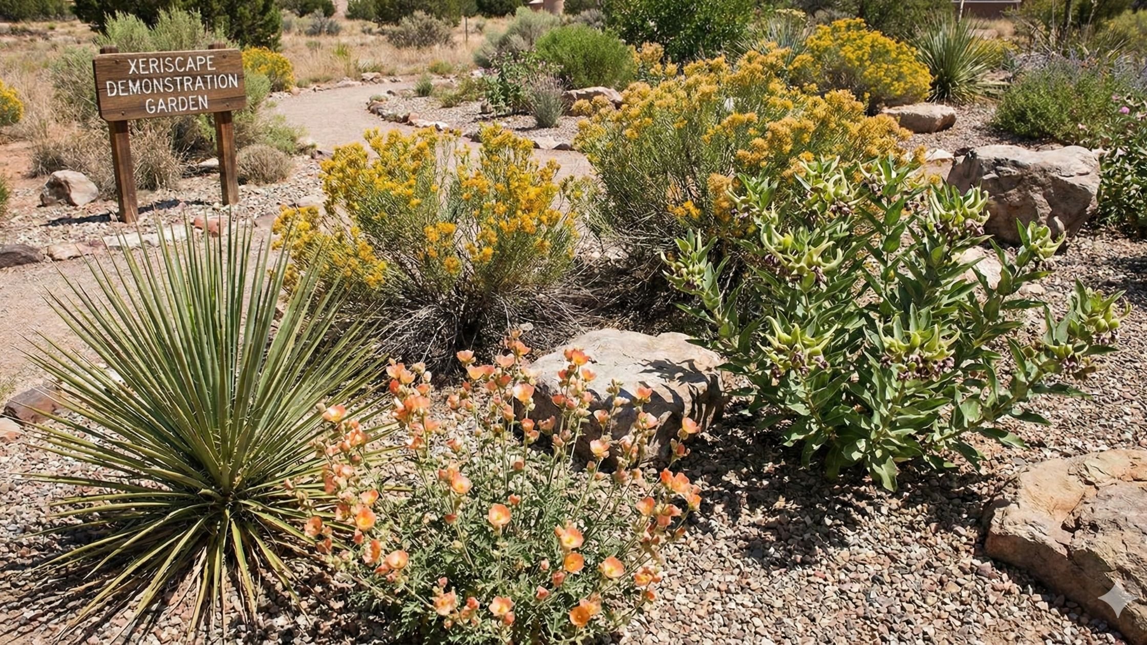 Xeriscaping Demonstration Garden with Native Shrubs